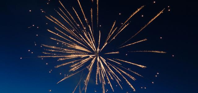A fireworks display in the night sky by Josie Weiss courtesy of Unsplash.